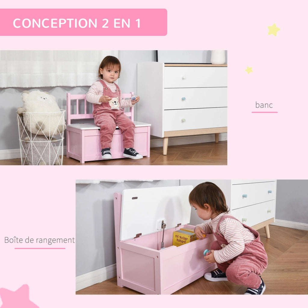 Cassa giocattoli bambini ¨C zephmum ¨C 60x30x50 cm rosa