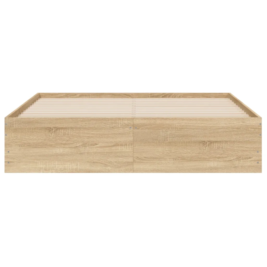 Letto matrimoniale | Letto per adulti | Giroletto Cassetti Rovere Sonoma 140x200 cm Legno Multistrato