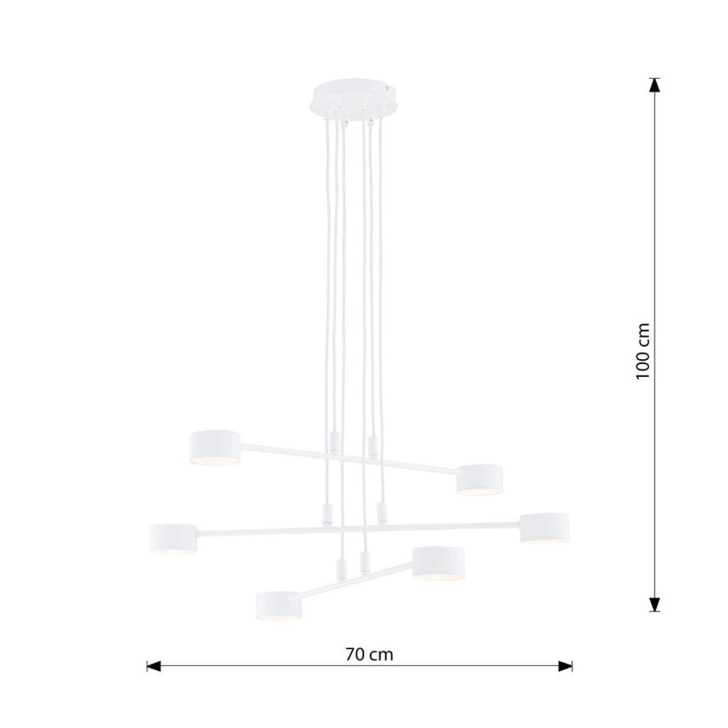 Lampada a sospensione Modus in acciaio bianco opaco