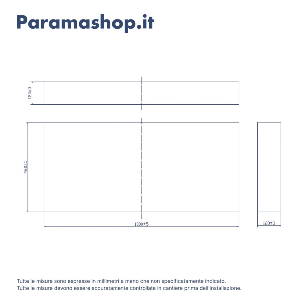 Mensola da bagno in hpl 100cm effetto cemento | Baikal