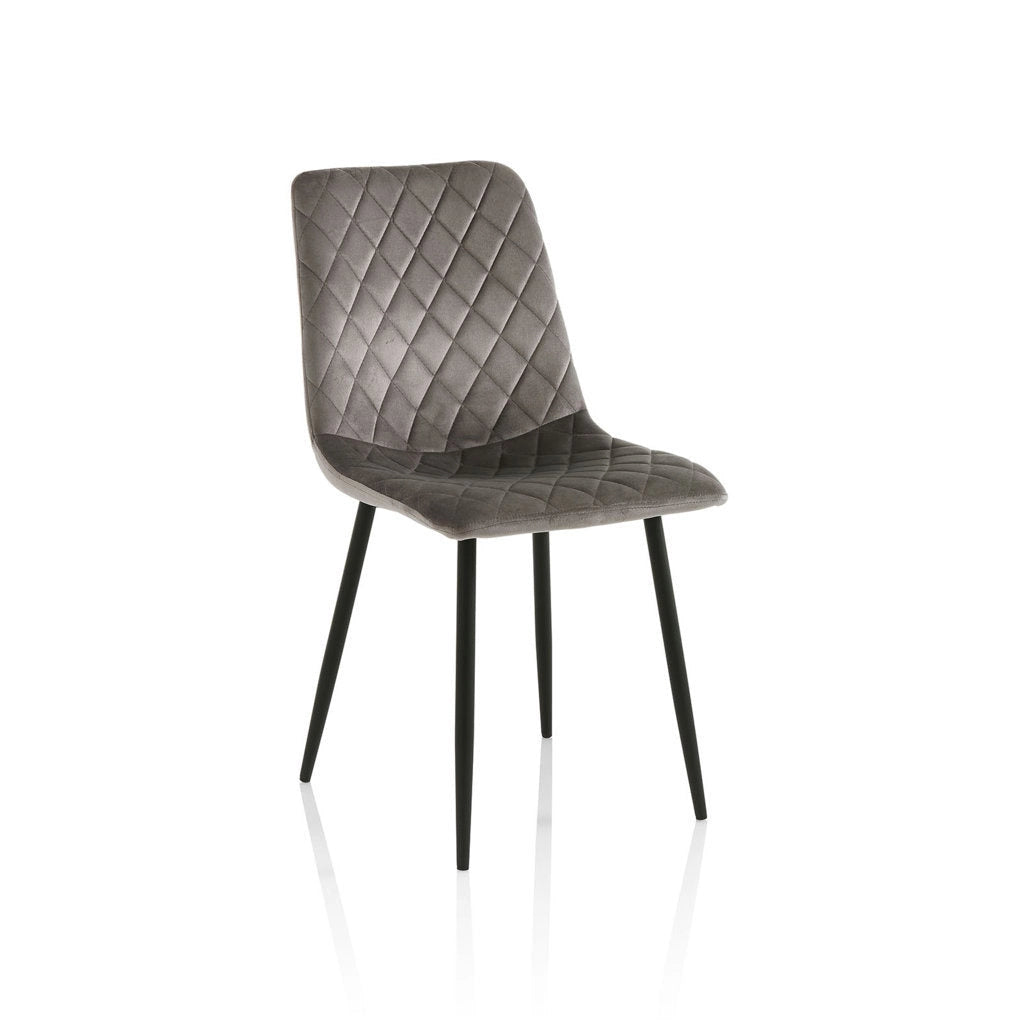 Set 4 Sedie 44x50x88 cm in Velluto Grigio
