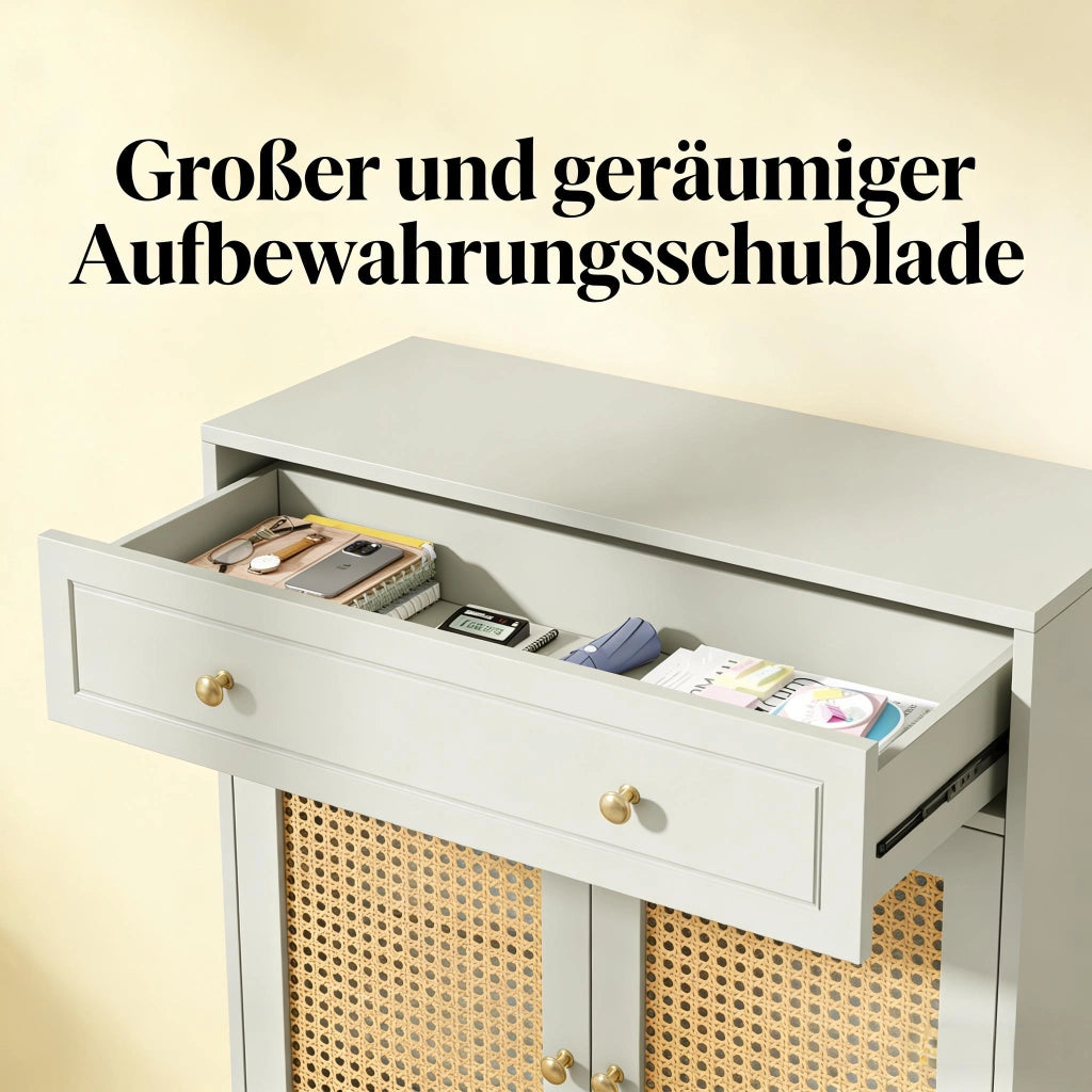 Mobile porta scarpe con ripiani regolabili e cassetto; per ingresso e corridoio; in MDF; verde menta; 80 × 35 × 100 cm