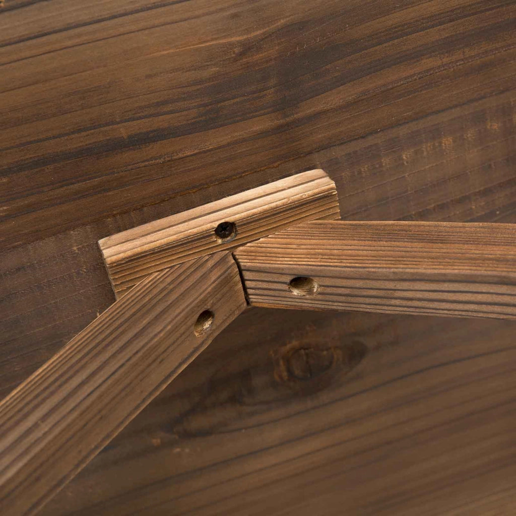 Tavolo da giardino ¨C zephmum ¨C legno massello, effetto rovere, rotondo, 110x60x65 cm