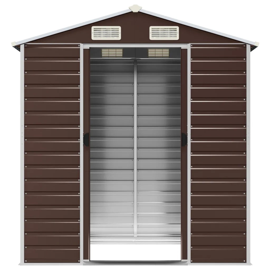 Capanno da Giardino Marrone 191x130x198 cm in Acciaio Zincato 3188264