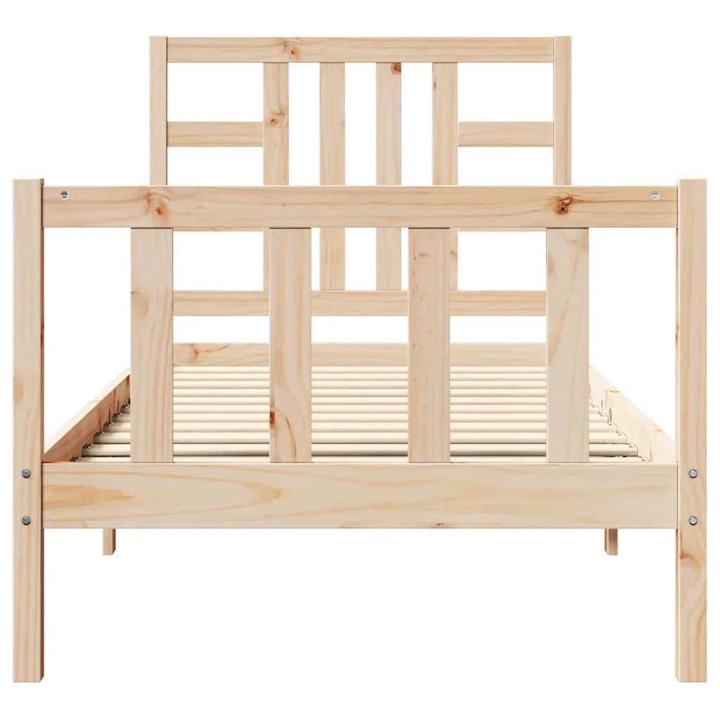 Letto senza Materasso-Struttura Letto 90x190 cm in Legno Massello di Pino 581865