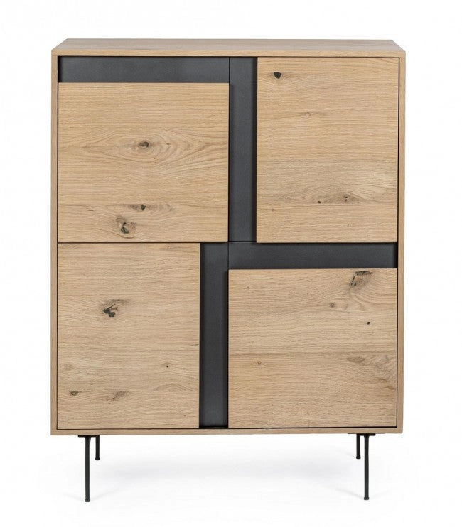 Mobile Soggiorno 4 Ante 90x40x120 cm Stanwood in Legno