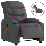 Poltrona | Sedia Relax Reclinabile Massaggio Elettrica Grigio Scuro Tessuto
