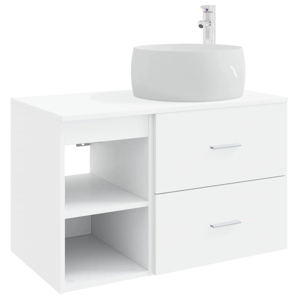 Set di mobili per il bagno 2 pcs Bianco Legno ingegnerizzato 3403920