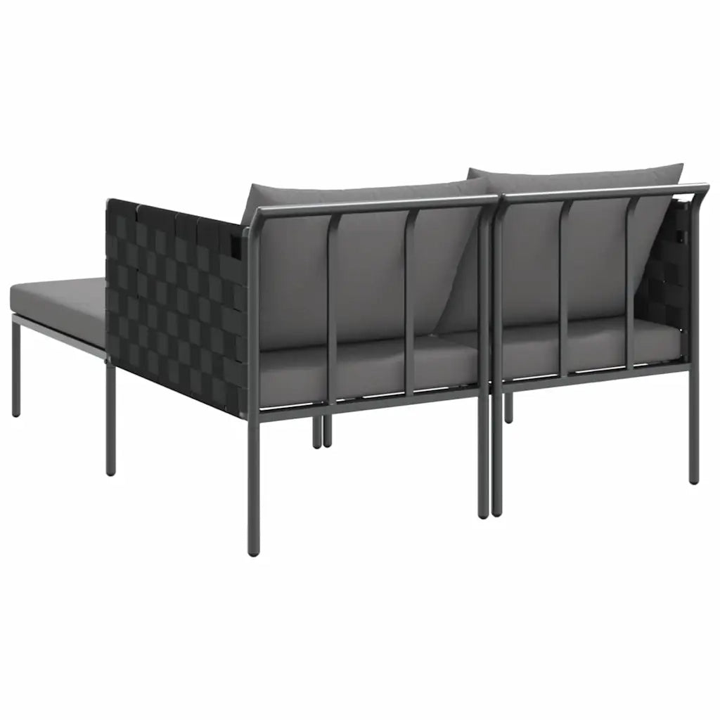 Lettino da Sole con cuscino Antracite 153 x 115 x 69.5 cm 42004135