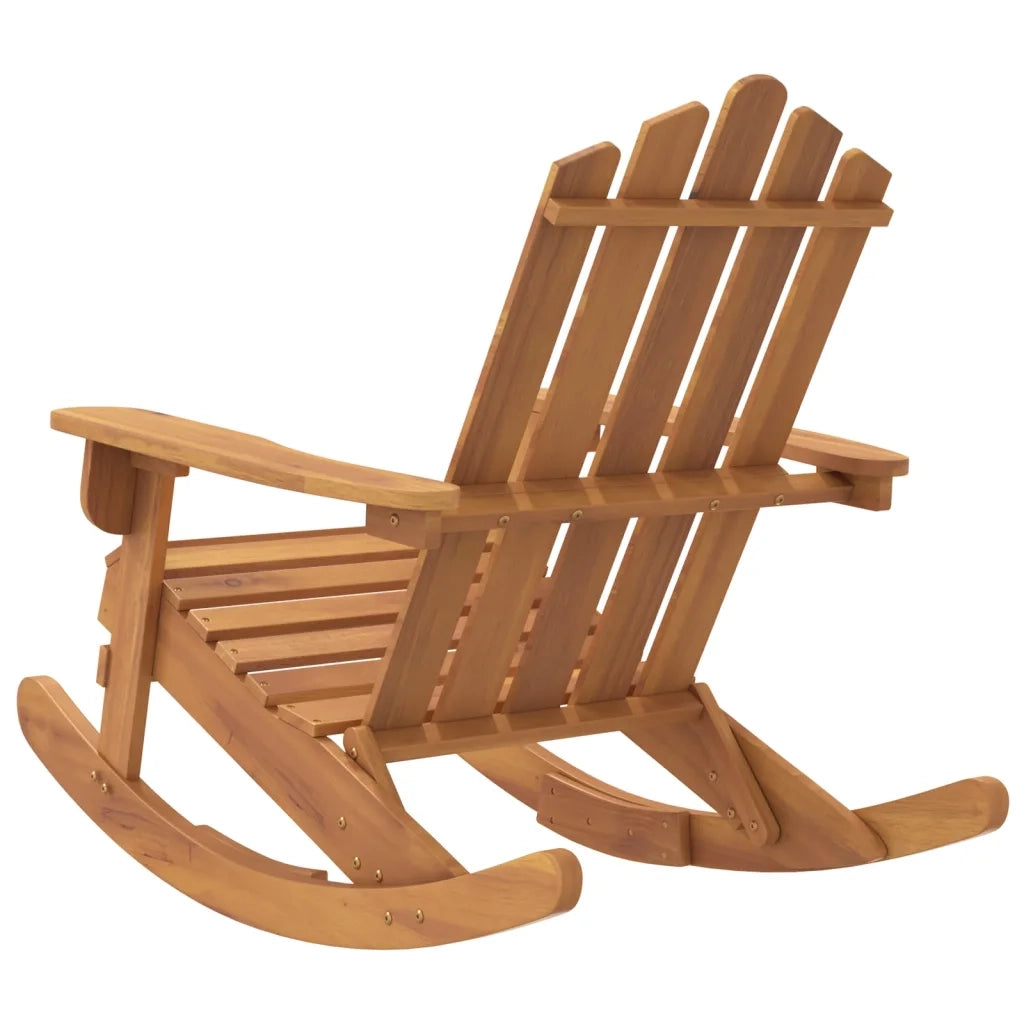 Sedia a Dondolo | Sedia da Giardino | Sedie da Esterno Adirondack in Legno Massello di Acacia