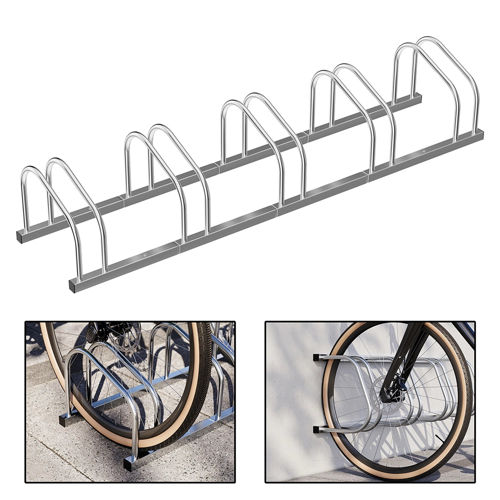 Parcheggio Porta Bici 5 Posti Stand Cavalletto Rastrelliera Bicicletta Acciaio