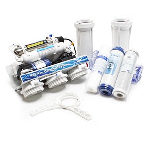 Naturewater Impianto osmosi inversa a 6 stadi 180 l/giorno con chiarificatore UV e pompa di spinta