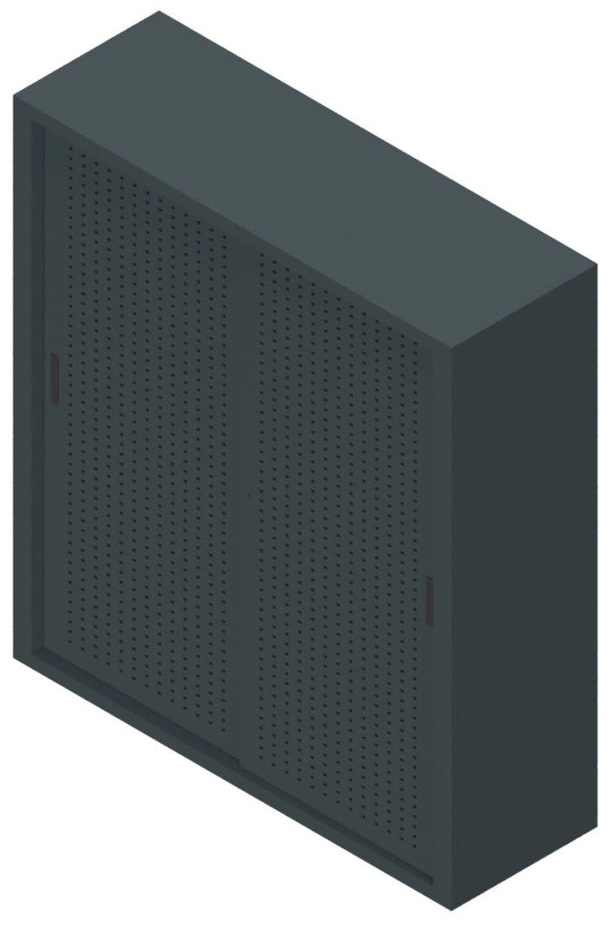 Armadio archiviazione con ante scorrevoli in lamiera forata verniciata cm. 180x60x200H