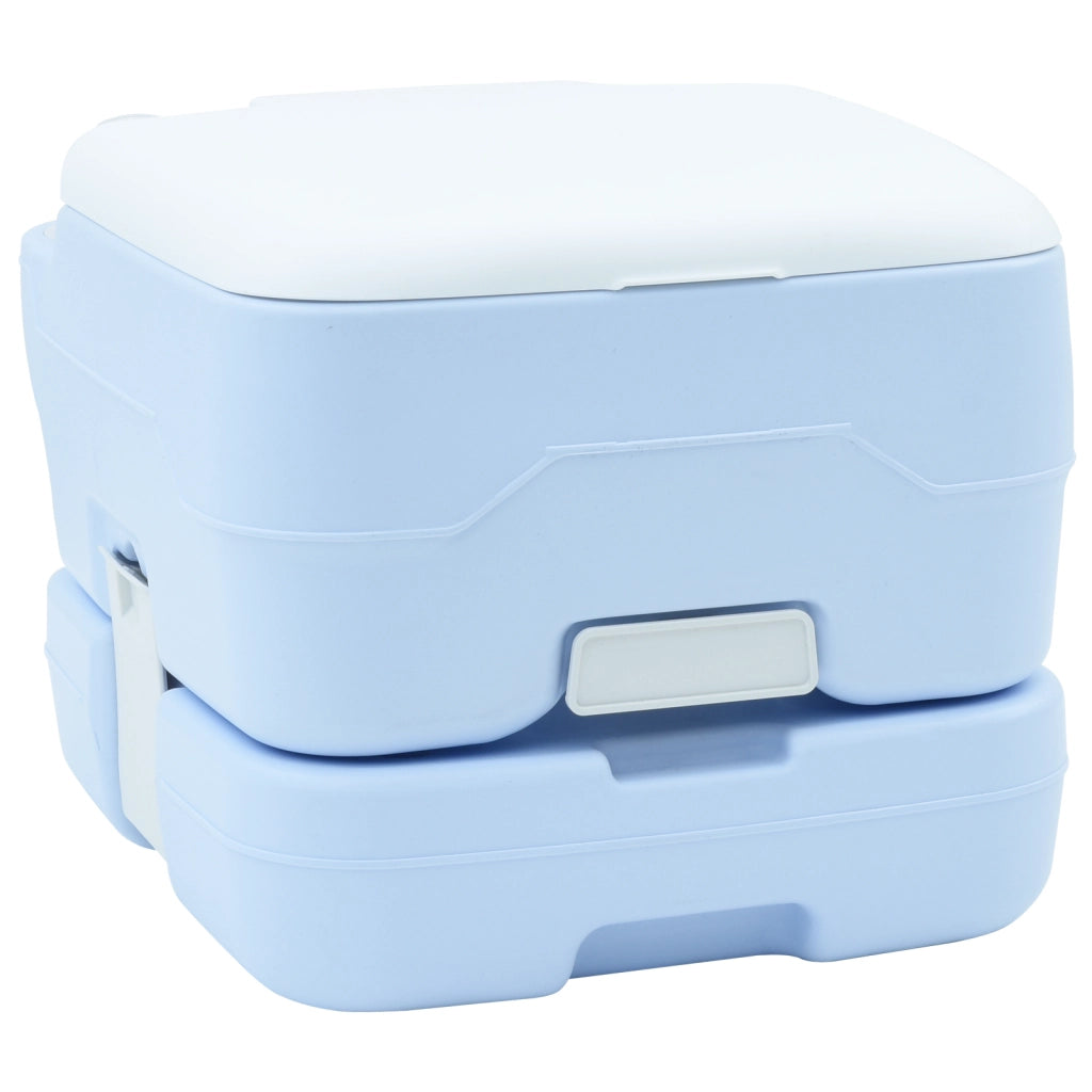 Toilette da Campeggio Portatile Blu, Serbatoio Acqua Fresca 10L e Serbatoio Rifiuti 10L