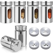 Set di piccoli contenitori in vetro - 80 ml - Set da 6 - Per spezie