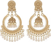 Orecchini a Doppio Disco per Donna Ragazza Boho Retro Indiano Jhumki Campana Leggero Pendente Floscio Semplice Accessori di Moda Regalo