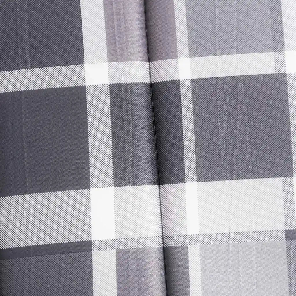 Cuscino per sedie | Cuscino per Lettino a Quadri Grigi 186x58x4 cm Tessuto Oxford