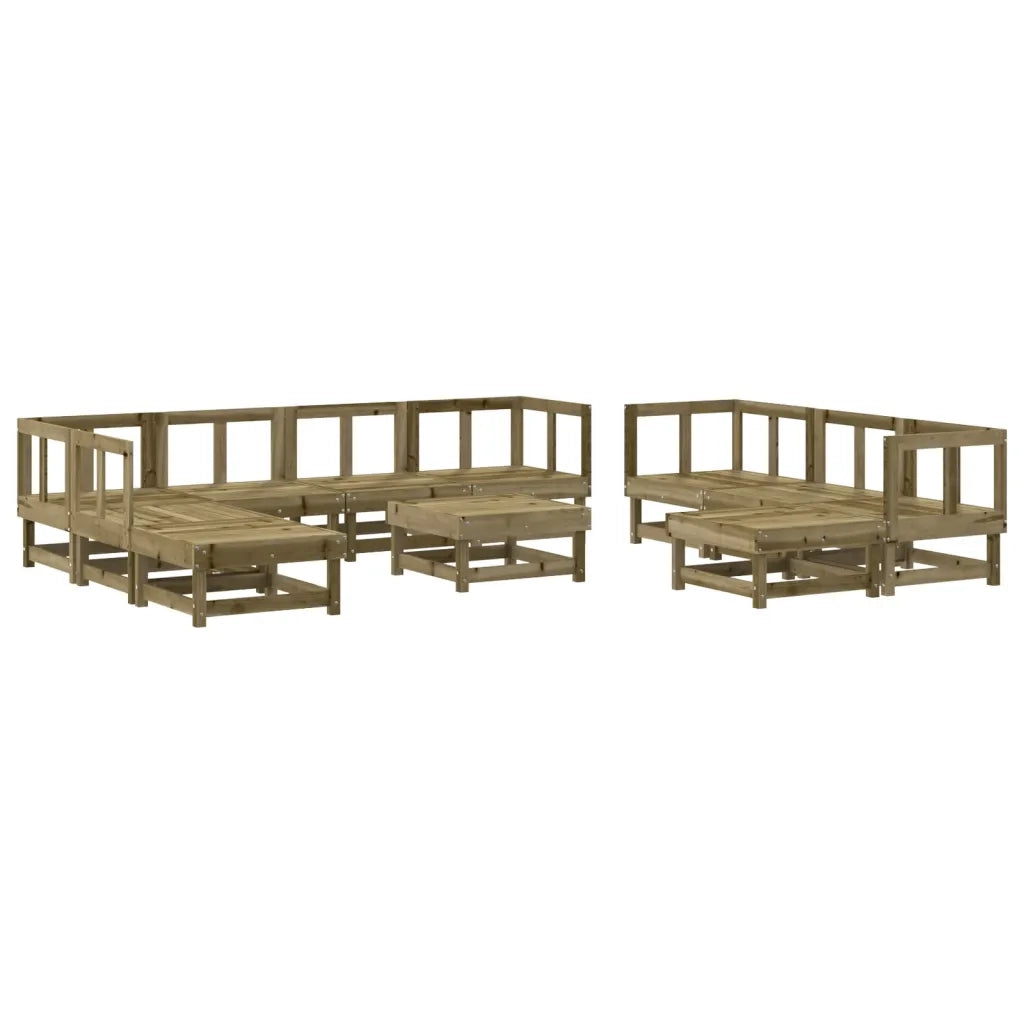 Set Salotto da Giardino 11 pz in Legno Impregnato di Pino 3186416