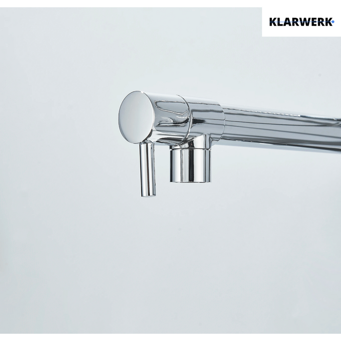 Björn |Gastronomia rubinetto acqua fredda monoforo a parete cromo|rubinetto cucina professionale acciaio inox due docce|lavello doppio ristorante