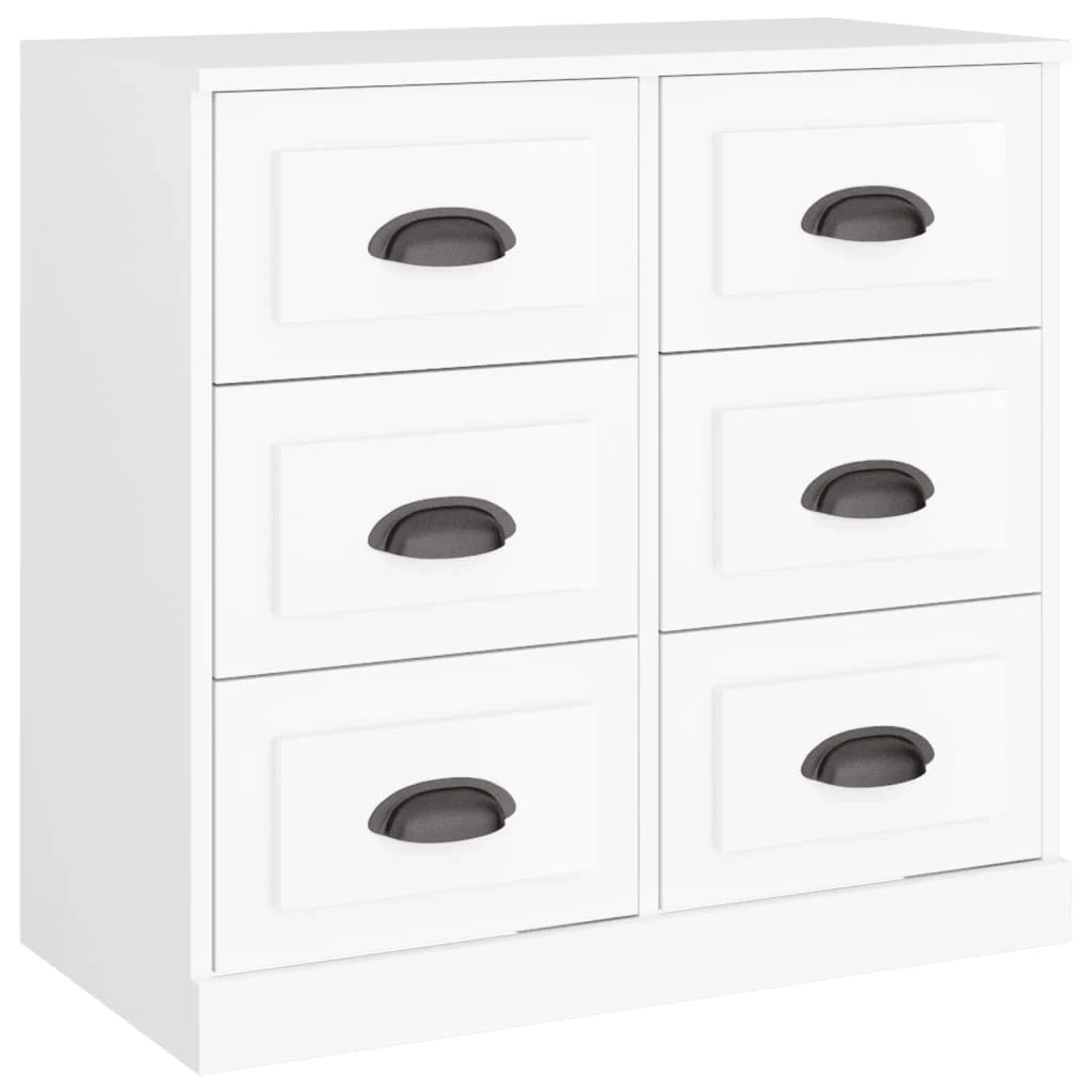 Buffet credenza cassettiera armadio mobile contenitore organizer cucina soggiorno salotti set da 2 legno ingegnerizzato bianco 02_0036691