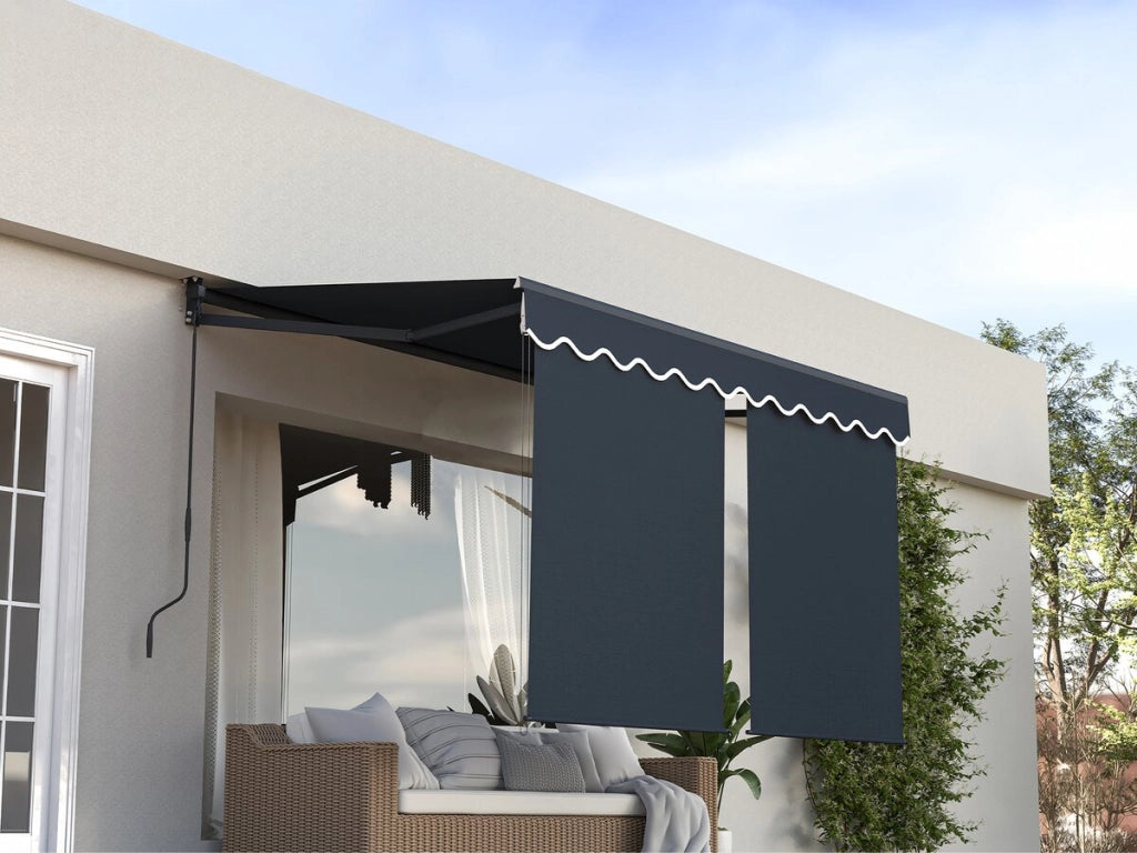 Tenda da sole "Shadow" con mantovana in alluminio 2 x 3 m - Grigio antracite