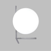 Trade Shop - Lampada Da Tavolo Scrivania Ramo Con Sfera In Vetro Luce Attacco E27 Argento 33887 -