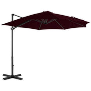Ombrellone a braccio con palo in alluminio da 300 cm rosso bordeaux 02_0008499