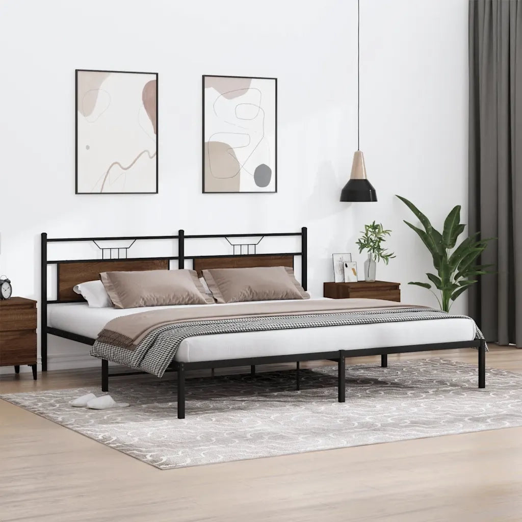Giroletto senza Materasso Rovere Marrone 193x203 cm Truciolato