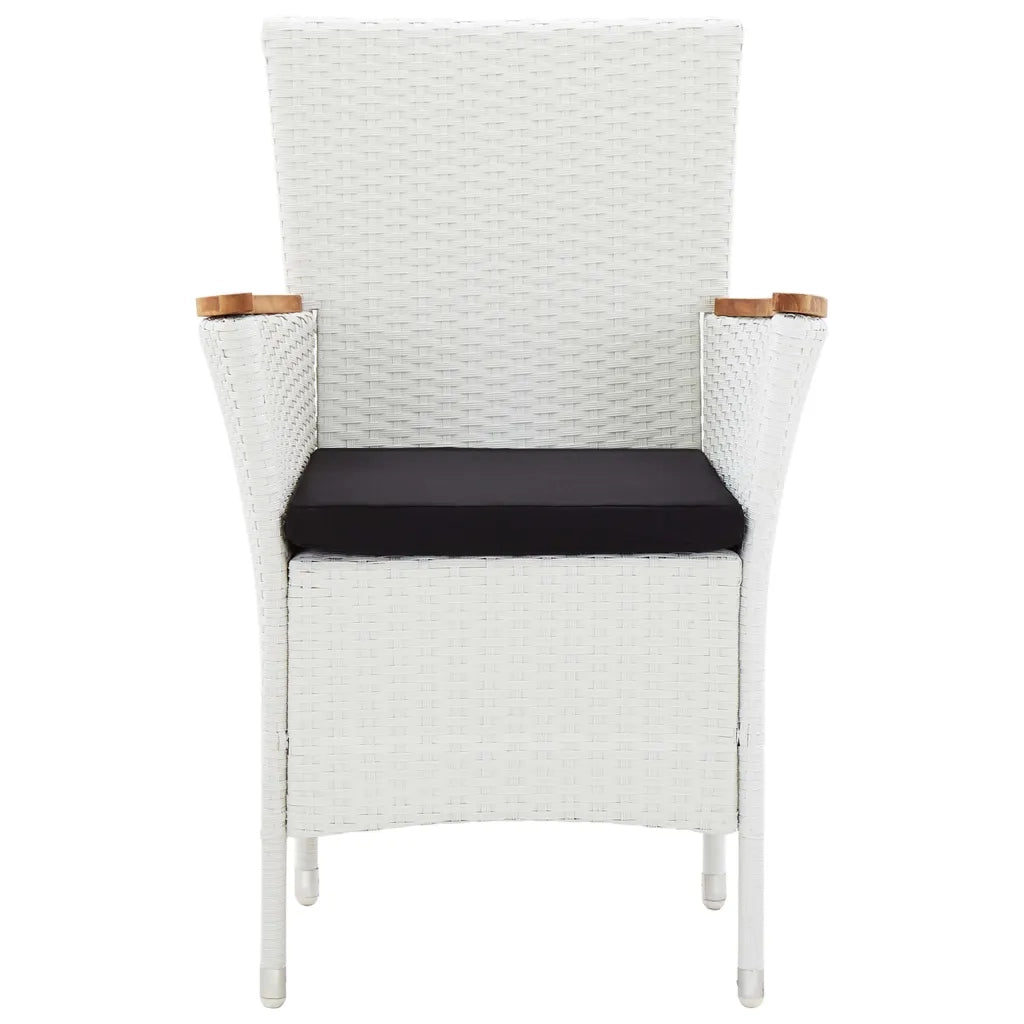 Set da Pranzo da Giardino 5 pz in Polyrattan Bianco cod mxl 34596