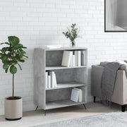 Libreria-Scaffale per Libri-Mobile di Stoccaggio Grigio Cemento 69,5x32,5x90 cm in Legno Multistrato 338604