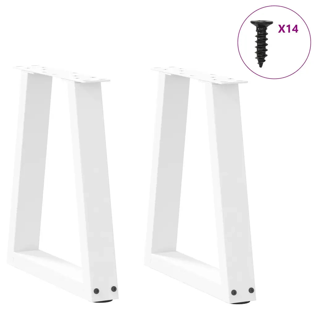 vidaXL Gambe per Tavolino da Caffè a Forma di V 2 pz Bianche 38x(42-43,3) cm Acciaio