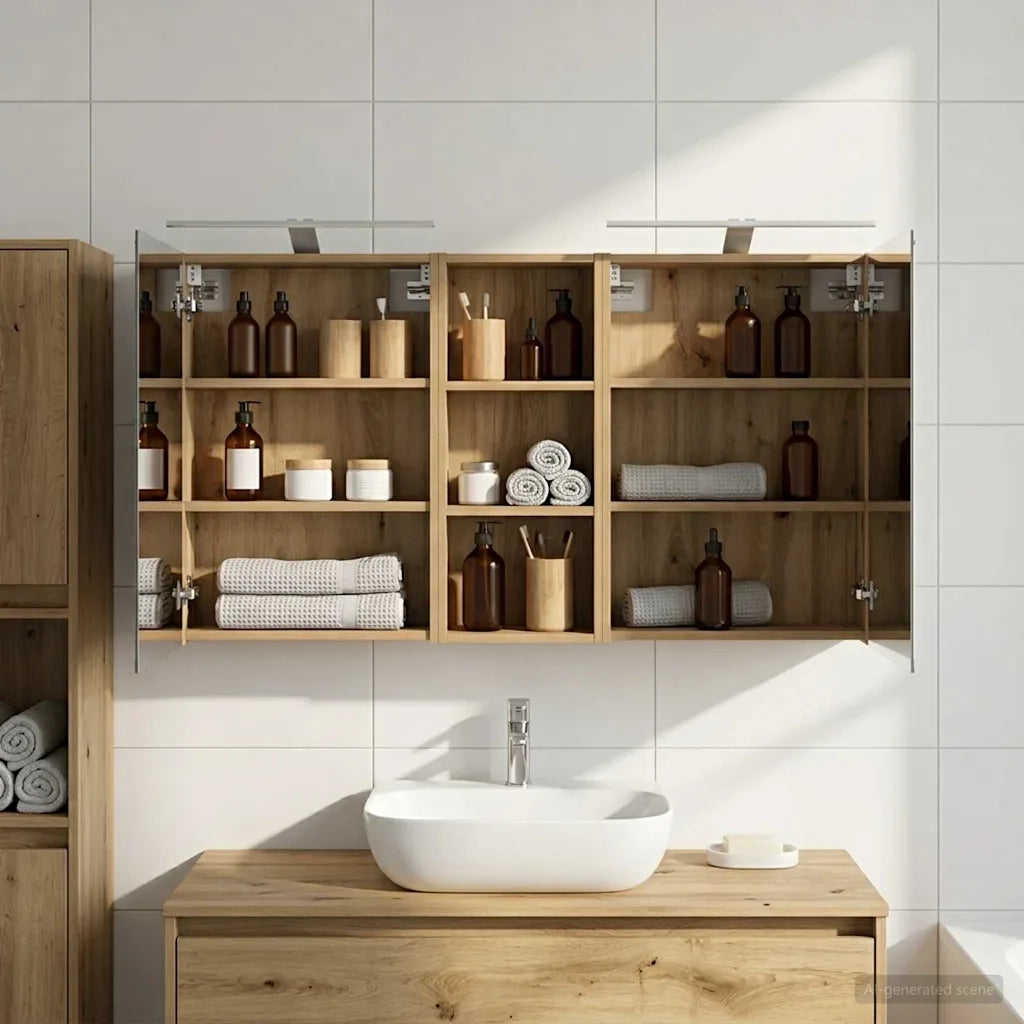 Set di Armadi da Bagno con lo scaffale 3 pcs 130 x 14,5 x 70 cm 3403775