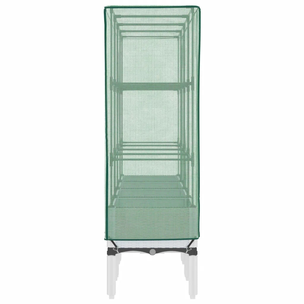 Fioriere | Cassetta per fiori | Letto Rialzato con Copertura Serra Effetto Rattan 160x40x140 cm