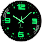 Orologio da parete luminoso, 30 cm, silenzioso, moderno, grande, funzionante a batterie, facile da leggere per la camera, casa, cucina, camera da letto, ufficio o scuola (Orologio da parete luminoso B)