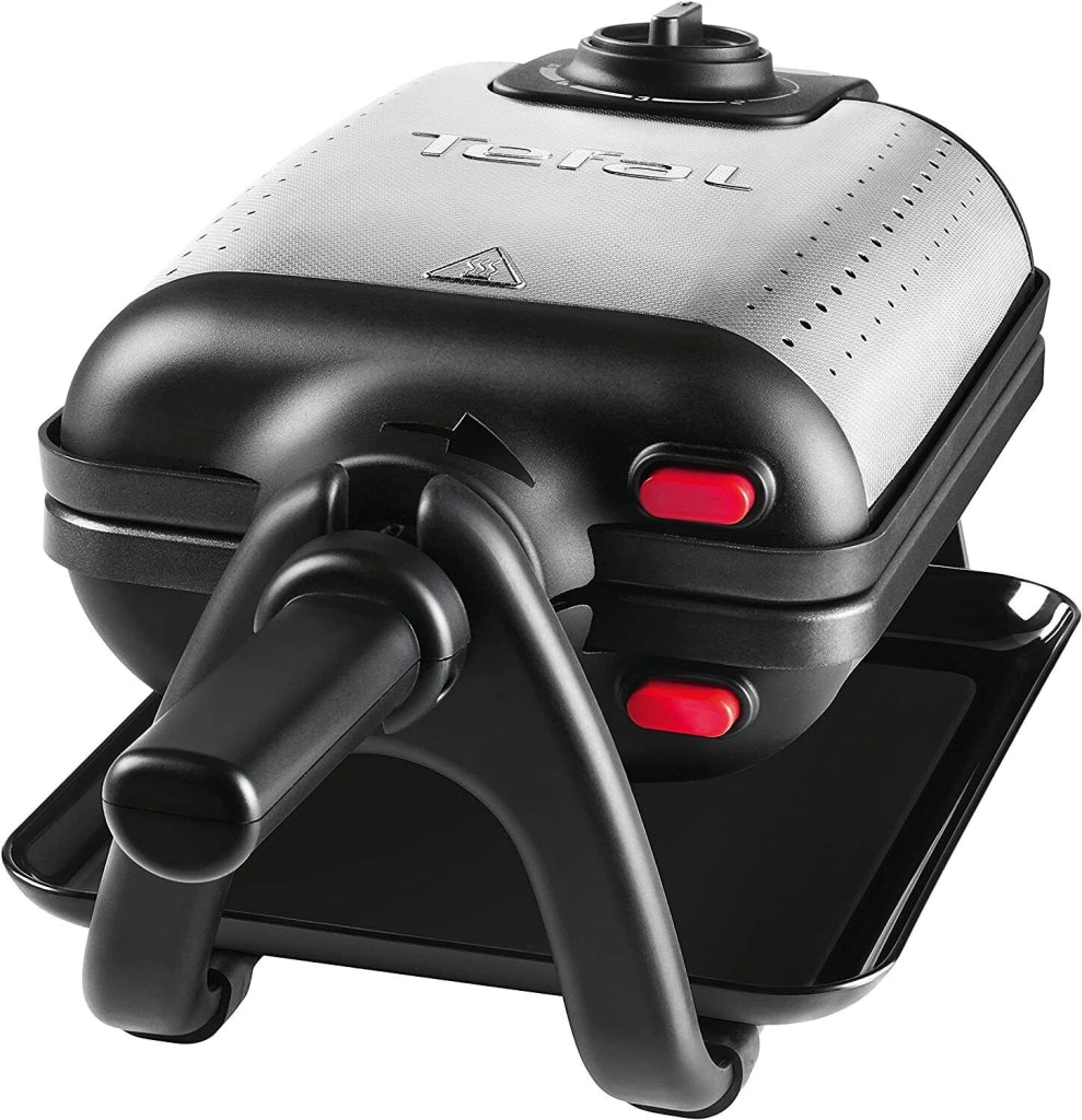 Tefal WM756D piastra per waffle 2 waffle 1200 W Nero, Acciaio inox