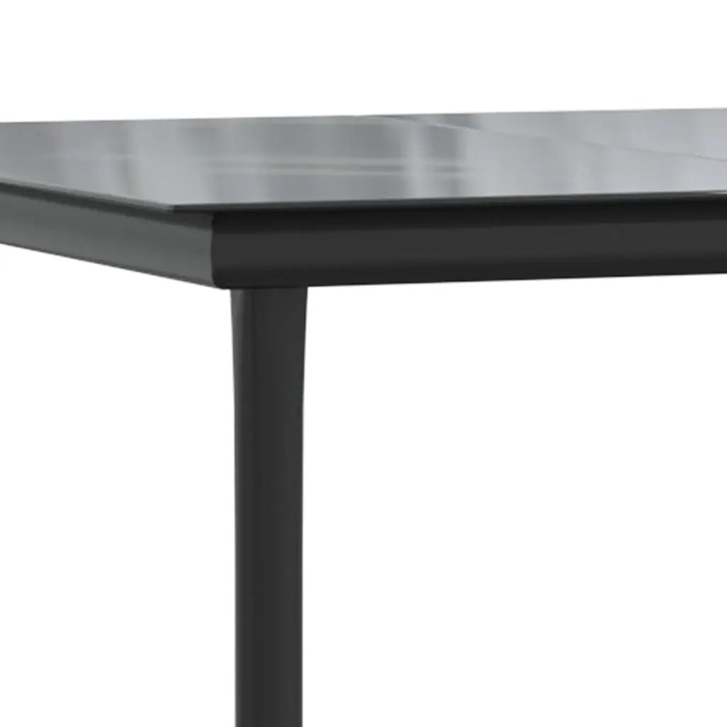 Set da Pranzo da Giardino 5 pz | Set Salotto da Giardino Nero in Polyrattan