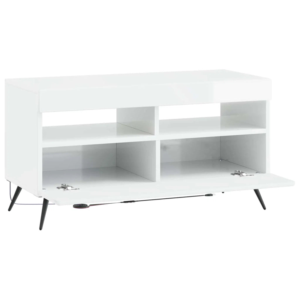 Mobile TV LED Bianco Lucido Legno ingegnerizzato 897659