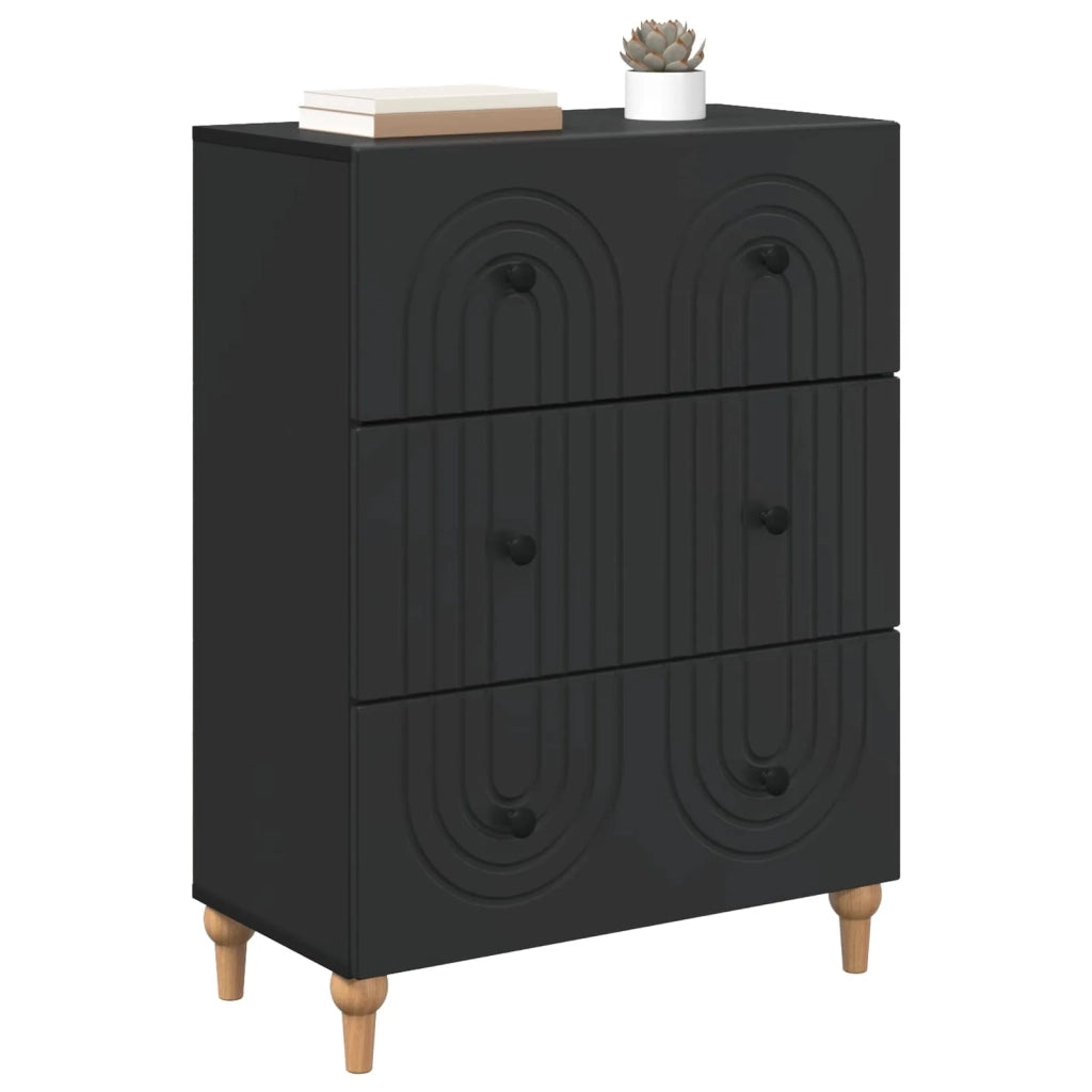 Mobile con Cassetti Nero 66 x 34,5 x 90 cm Legno ingegnerizzato 894146