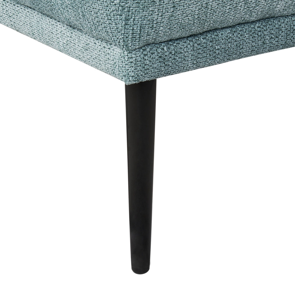 Chaise longue con cuscino in tessuto blu lato destro stile retrò