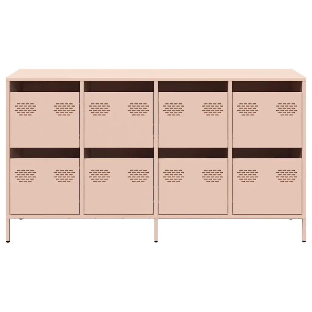 Credenza Rosa 135x39x73,5 cm in Acciaio Laminato a Freddo