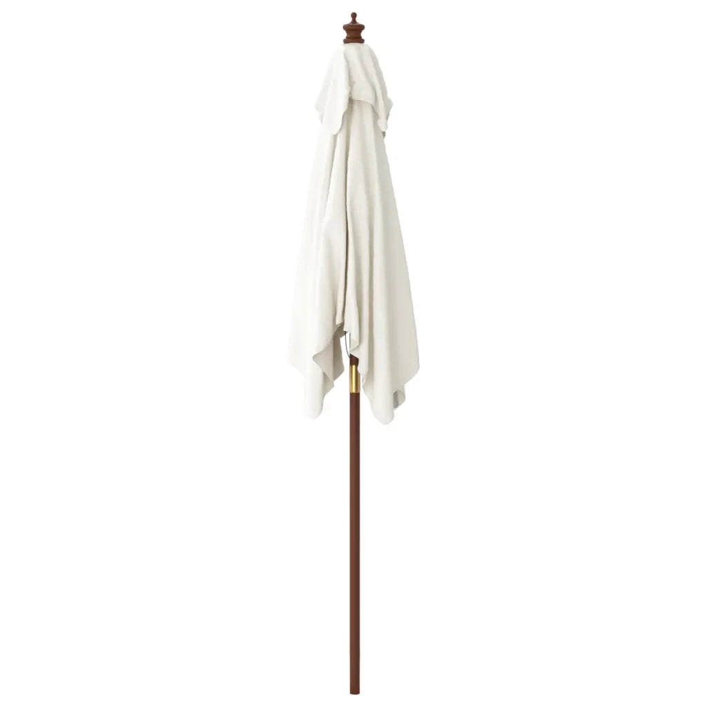 Ombrellone da Giardino con Palo in Legno Sabbia 198x198x231 cm 363183