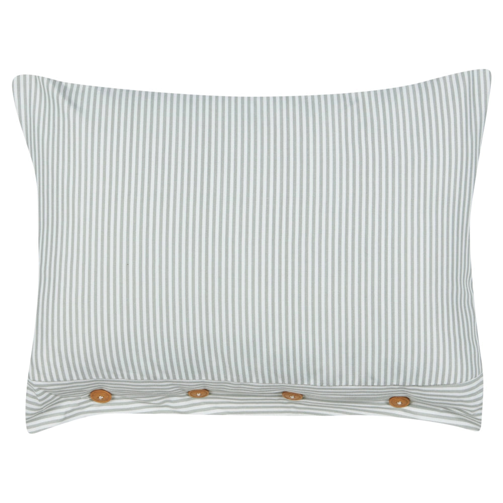 Cuscino decorativo verde e bianco a righe quadrato con Bottoni 40 x 60 cm stile moderno