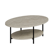 Tavolino in legno "Elis" - 90 x 60 x 36 cm - Travertino