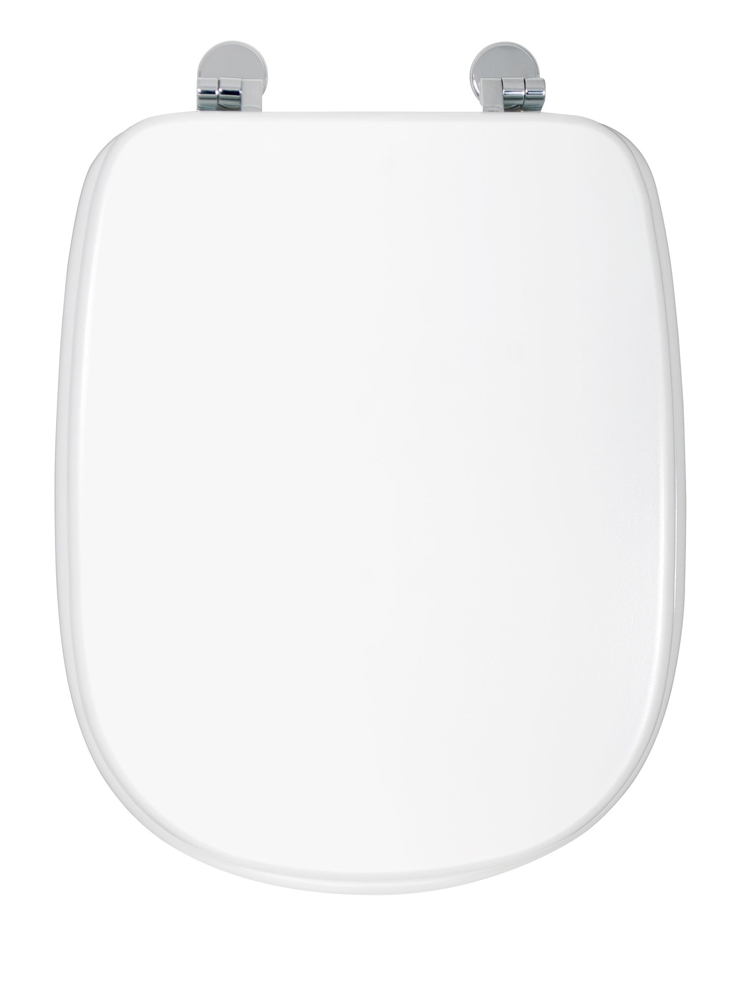 Copriwater Universale 35,5x43,3 cm in MDF Cerniere in Metallo Cromato Tesi Bianco Lucido