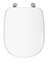 Copriwater Universale 35,5x43,3 cm in MDF Cerniere in Metallo Cromato Tesi Bianco Lucido