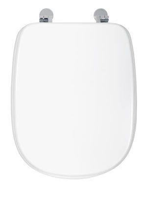 Copriwater Universale 35,5x43,3 cm in MDF Cerniere in Metallo Cromato Tesi Bianco Lucido