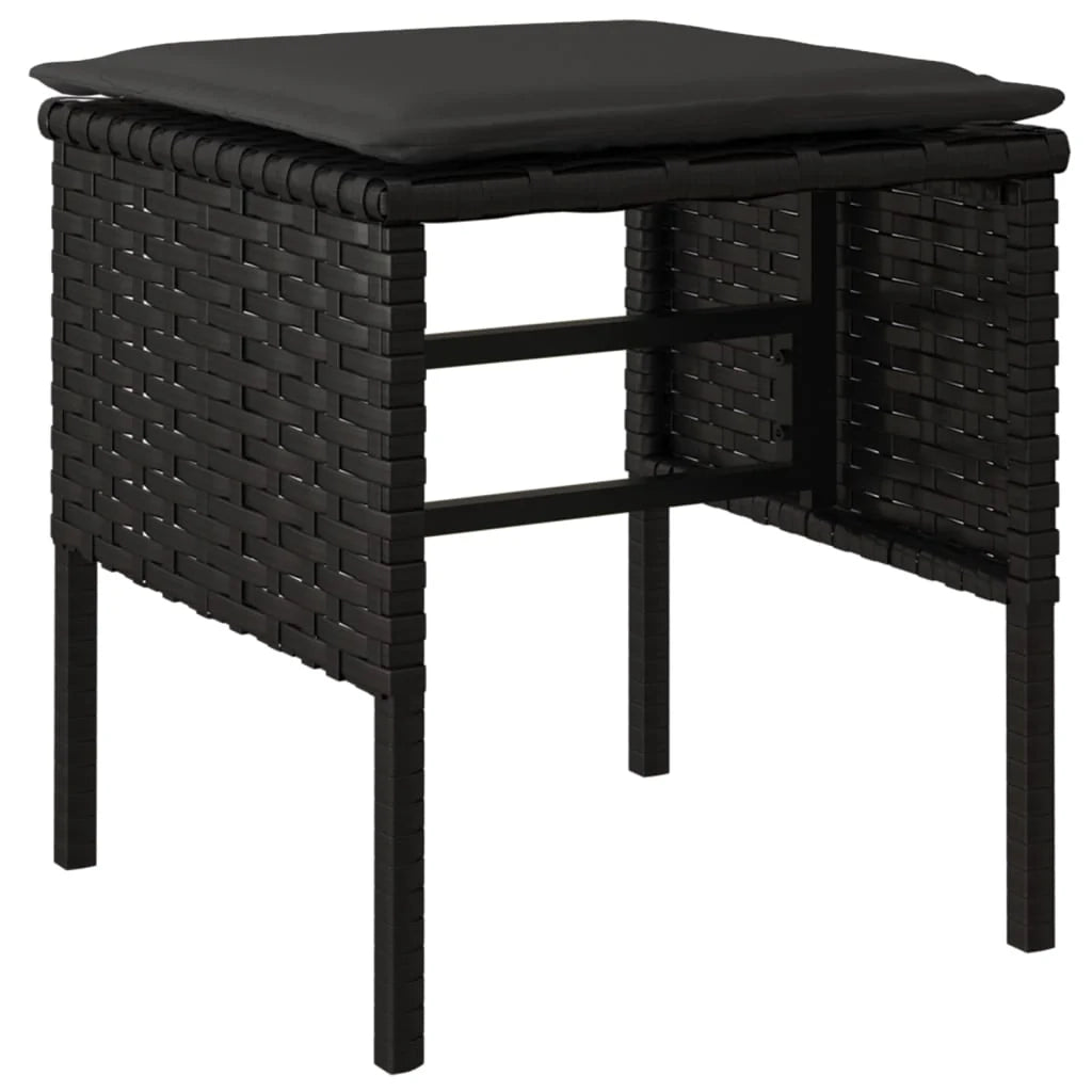 Set da pranzo da esterno in vimini di resina nera da 6 pezzi con cuscini mobili da giardino e cuscini 02_0014460