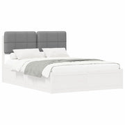 Letto matrimoniale | Letto per adulti | Letto con Testiera Rivestita Grigio chiaro 140 x 190 cm