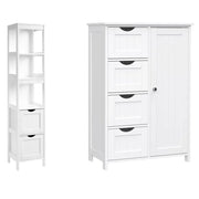 Set di 2 mobili da bagno con cassettiera aperta stile moderno soggiorno cucina bianco 12_0004029