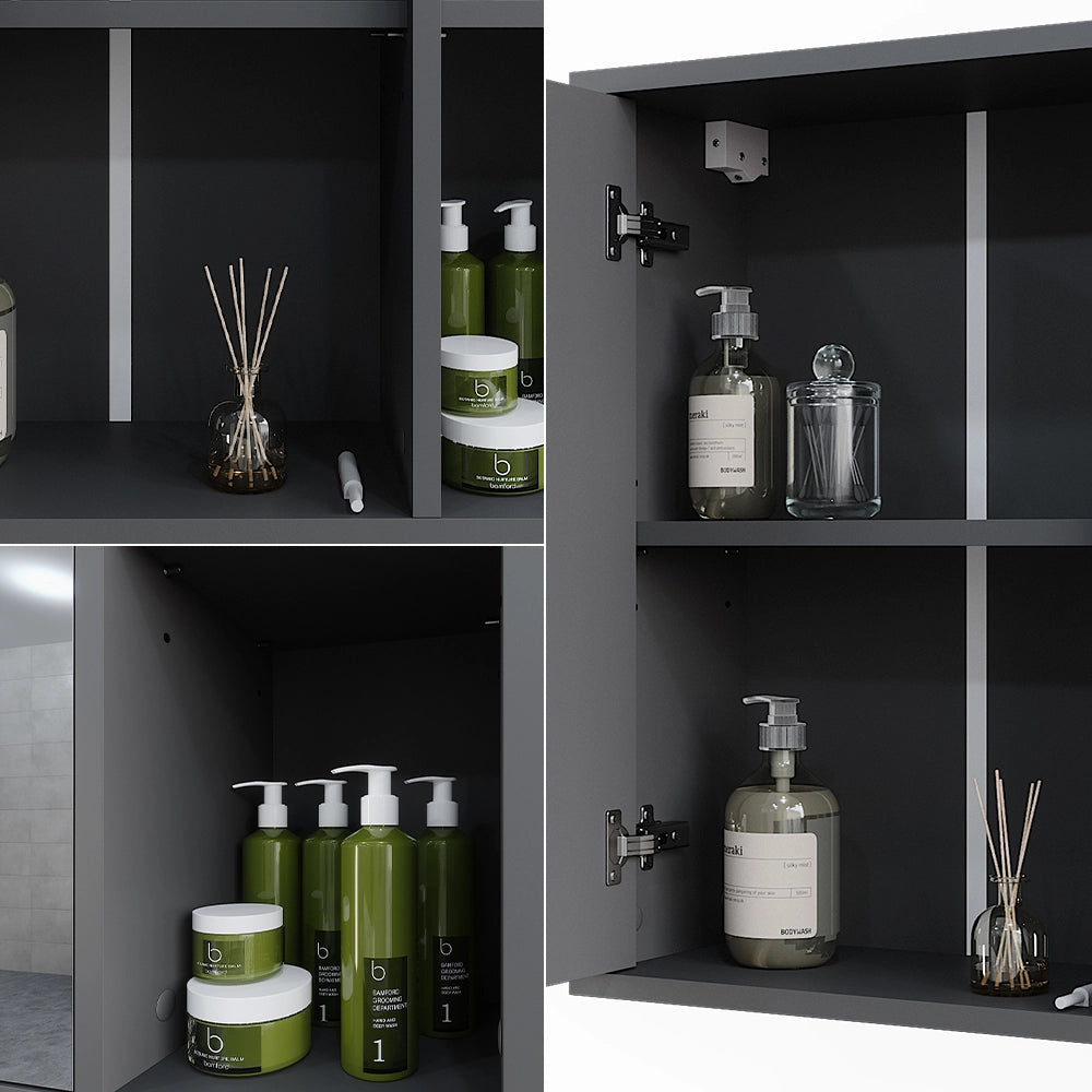 Vicco Mobile a specchio per il bagno Antracite 60 x 60 cm